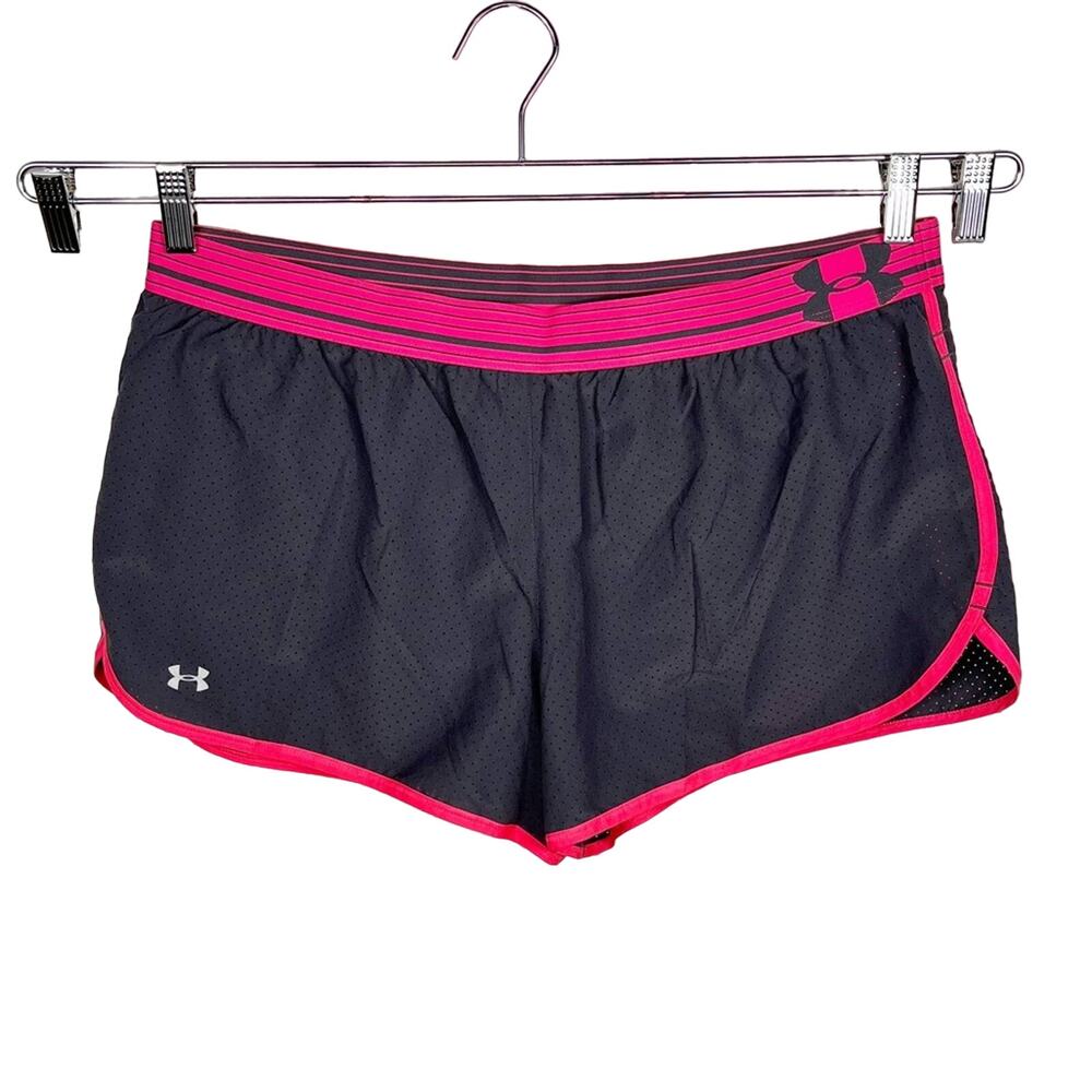 UNDER ARMOUR | Pink & Gray "HEAT GEAR" Perforated Running Shorts
